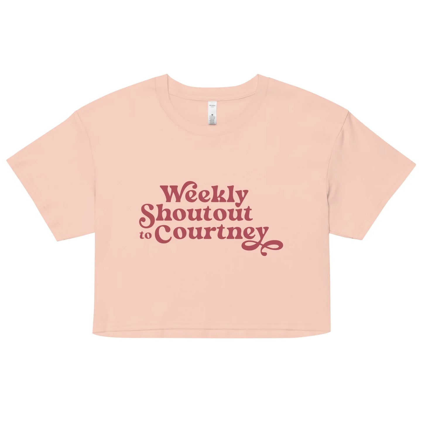 “Weekly Shoutout to Courtney” Cropped Tee in Pink