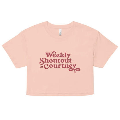 “Weekly Shoutout to Courtney” Cropped Tee in Pink